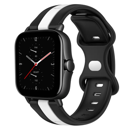 20mm Butterfly Buckle Two-Color Silicone Watch Band, For Amazfit GTS 2E, For Amazfit GTS 2 Mini