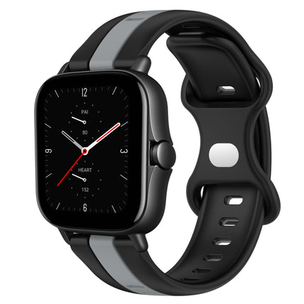 20mm Butterfly Buckle Two-Color Silicone Watch Band, For Amazfit GTS 2E, For Amazfit GTS 2 Mini