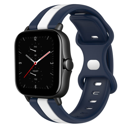 20mm Butterfly Buckle Two-Color Silicone Watch Band, For Amazfit GTS 2E, For Amazfit GTS 2 Mini