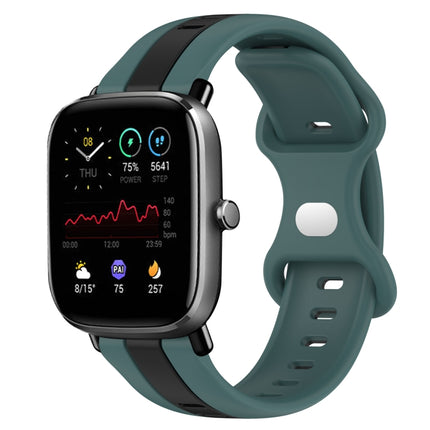 20mm Butterfly Buckle Two-Color Silicone Watch Band, For Amazfit GTS 2E, For Amazfit GTS 2 Mini