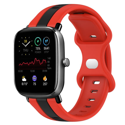 20mm Butterfly Buckle Two-Color Silicone Watch Band, For Amazfit GTS 2E, For Amazfit GTS 2 Mini