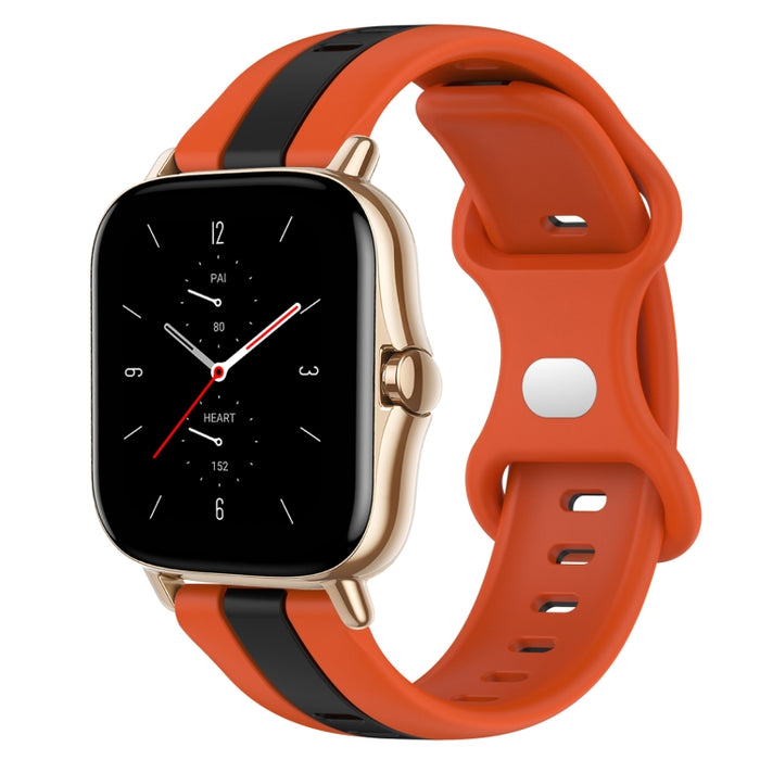 20mm Butterfly Buckle Two-Color Silicone Watch Band, For Amazfit GTS 2, For Amazfit GTS