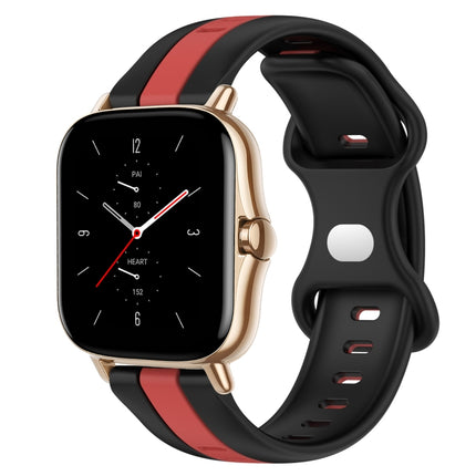 20mm Butterfly Buckle Two-Color Silicone Watch Band, For Amazfit GTS 2, For Amazfit GTS