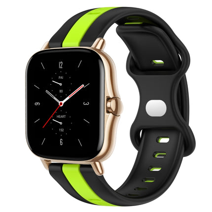 20mm Butterfly Buckle Two-Color Silicone Watch Band, For Amazfit GTS 2, For Amazfit GTS