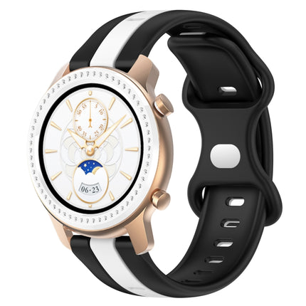 20mm Butterfly Buckle Two-Color Silicone Watch Band, For Amazfit GTR 42mm, For Amazfit Pop Pro