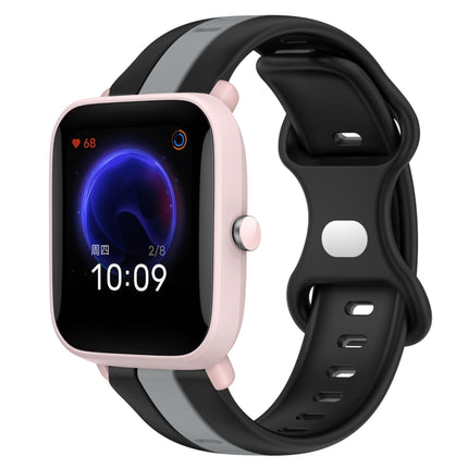 20mm Butterfly Buckle Two-Color Silicone Watch Band, For Amazfit GTR 42mm, For Amazfit Pop Pro