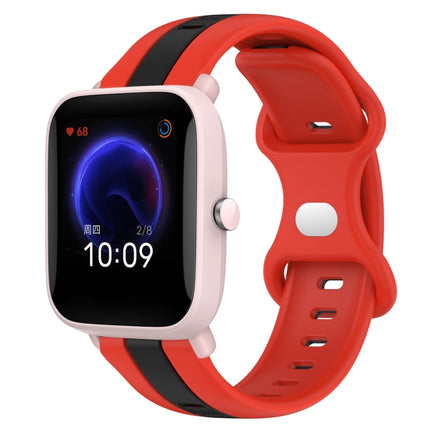 20mm Butterfly Buckle Two-Color Silicone Watch Band, For Amazfit GTR 42mm, For Amazfit Pop Pro