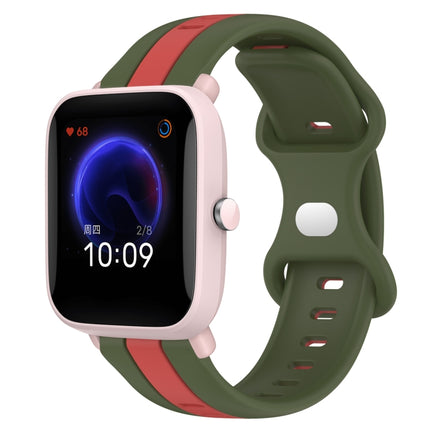 20mm Butterfly Buckle Two-Color Silicone Watch Band, For Amazfit GTR 42mm, For Amazfit Pop Pro