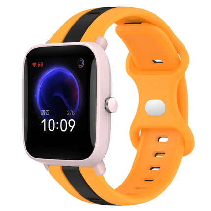 20mm Butterfly Buckle Two-Color Silicone Watch Band, For Amazfit Pop