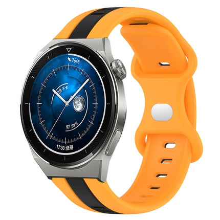 20mm Butterfly Buckle Two-Color Silicone Watch Band, For Huawei Watch GT3 Pro 43mm, For Huawei Watch GT3 42mm