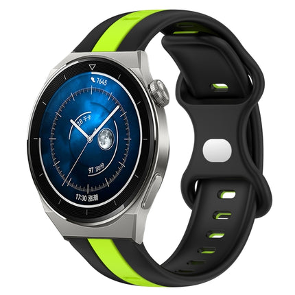 20mm Butterfly Buckle Two-Color Silicone Watch Band, For Huawei Watch GT3 Pro 43mm, For Huawei Watch GT3 42mm