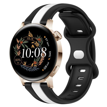 20mm Butterfly Buckle Two-Color Silicone Watch Band, For Huawei Watch GT3 Pro 43mm, For Huawei Watch GT3 42mm