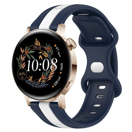 20mm Butterfly Buckle Two-Color Silicone Watch Band, For Huawei Watch GT3 Pro 43mm, For Huawei Watch GT3 42mm