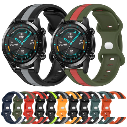 20mm Butterfly Buckle Two-Color Silicone Watch Band, For Huawei Watch GT2 42mm, For Huawei Watch 2