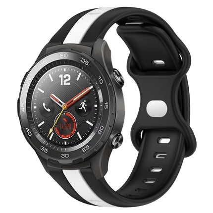 20mm Butterfly Buckle Two-Color Silicone Watch Band, For Huawei Watch GT2 42mm, For Huawei Watch 2