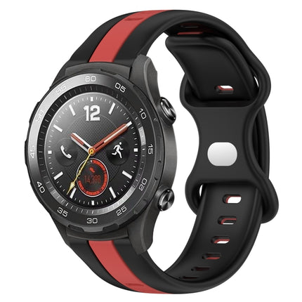 20mm Butterfly Buckle Two-Color Silicone Watch Band, For Huawei Watch GT2 42mm, For Huawei Watch 2