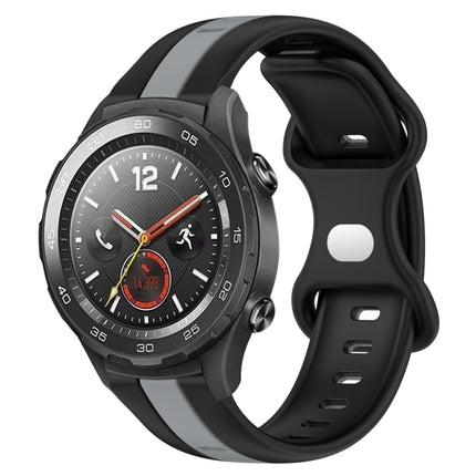 20mm Butterfly Buckle Two-Color Silicone Watch Band, For Huawei Watch GT2 42mm, For Huawei Watch 2