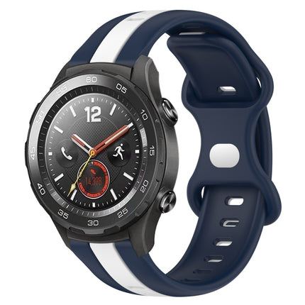 20mm Butterfly Buckle Two-Color Silicone Watch Band, For Huawei Watch GT2 42mm, For Huawei Watch 2
