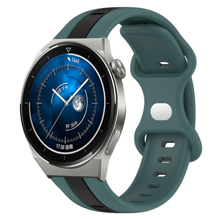 20mm Butterfly Buckle Two-Color Silicone Watch Band, For Huawei Watch GT3 Pro 46mm, For Huawei Watch Buds