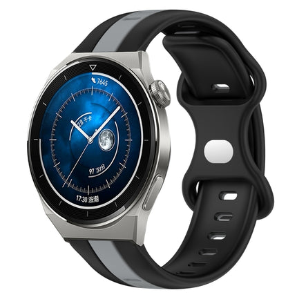 20mm Butterfly Buckle Two-Color Silicone Watch Band, For Huawei Watch GT3 Pro 46mm, For Huawei Watch Buds