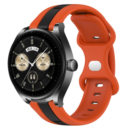 20mm Butterfly Buckle Two-Color Silicone Watch Band, For Huawei Watch GT3 Pro 46mm, For Huawei Watch Buds