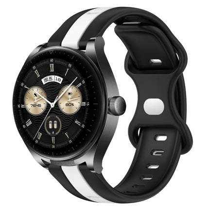 20mm Butterfly Buckle Two-Color Silicone Watch Band, For Huawei Watch GT3 Pro 46mm, For Huawei Watch Buds