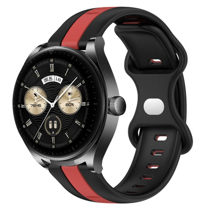 20mm Butterfly Buckle Two-Color Silicone Watch Band, For Huawei Watch GT3 Pro 46mm, For Huawei Watch Buds