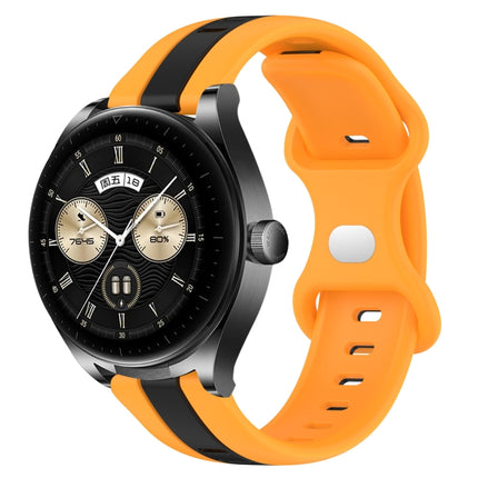 20mm Butterfly Buckle Two-Color Silicone Watch Band, For Huawei Watch GT3 Pro 46mm, For Huawei Watch Buds