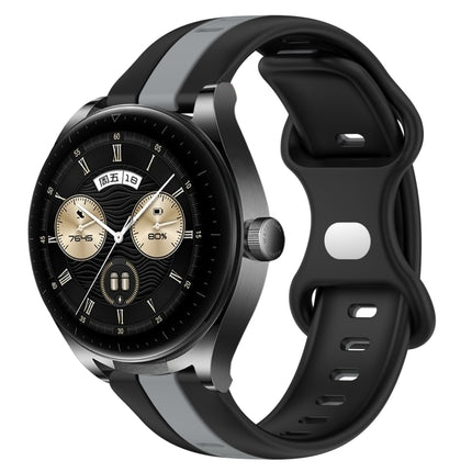20mm Butterfly Buckle Two-Color Silicone Watch Band, For Huawei Watch GT3 Pro 46mm, For Huawei Watch Buds