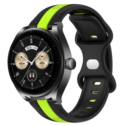 20mm Butterfly Buckle Two-Color Silicone Watch Band, For Huawei Watch GT3 Pro 46mm, For Huawei Watch Buds