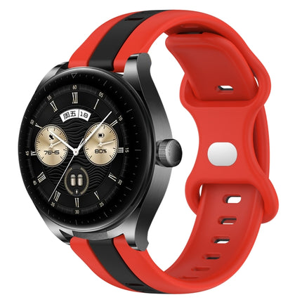 20mm Butterfly Buckle Two-Color Silicone Watch Band, For Huawei Watch GT3 Pro 46mm, For Huawei Watch Buds