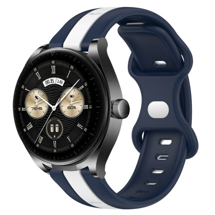 20mm Butterfly Buckle Two-Color Silicone Watch Band, For Huawei Watch GT3 Pro 46mm, For Huawei Watch Buds