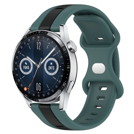 20mm Butterfly Buckle Two-Color Silicone Watch Band, For Huawei Watch GT3 46mm, For Huawei Watch 3 Pro New