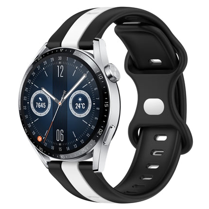 20mm Butterfly Buckle Two-Color Silicone Watch Band, For Huawei Watch GT3 46mm, For Huawei Watch 3 Pro New