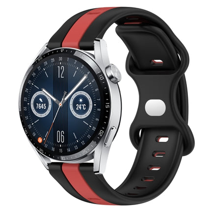 20mm Butterfly Buckle Two-Color Silicone Watch Band, For Huawei Watch GT3 46mm, For Huawei Watch 3 Pro New