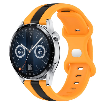 20mm Butterfly Buckle Two-Color Silicone Watch Band, For Huawei Watch GT3 46mm, For Huawei Watch 3 Pro New