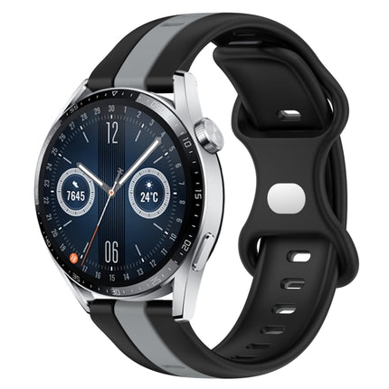 20mm Butterfly Buckle Two-Color Silicone Watch Band, For Huawei Watch GT3 46mm, For Huawei Watch 3 Pro New
