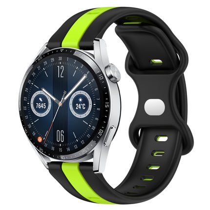 20mm Butterfly Buckle Two-Color Silicone Watch Band, For Huawei Watch GT3 46mm, For Huawei Watch 3 Pro New