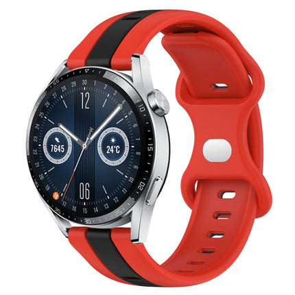 20mm Butterfly Buckle Two-Color Silicone Watch Band, For Huawei Watch GT3 46mm, For Huawei Watch 3 Pro New