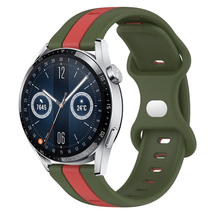 20mm Butterfly Buckle Two-Color Silicone Watch Band, For Huawei Watch GT3 46mm, For Huawei Watch 3 Pro New