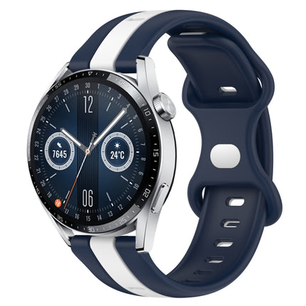 20mm Butterfly Buckle Two-Color Silicone Watch Band, For Huawei Watch GT3 46mm, For Huawei Watch 3 Pro New
