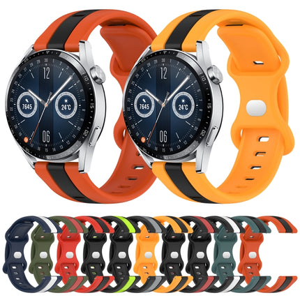 20mm Butterfly Buckle Two-Color Silicone Watch Band, For Huawei Watch GT3 46mm, For Huawei Watch 3 Pro New