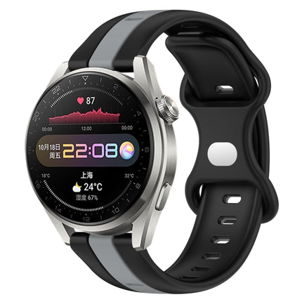 20mm Butterfly Buckle Two-Color Silicone Watch Band, For Huawei Watch GT3 46mm, For Huawei Watch 3 Pro New