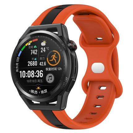 20mm Butterfly Buckle Two-Color Silicone Watch Band, For Huawei Watch GT Runner, For Huawei Watch 3 Pro