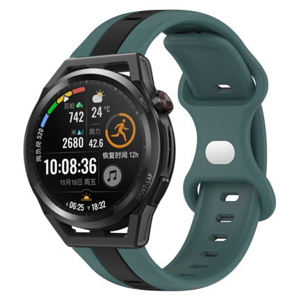20mm Butterfly Buckle Two-Color Silicone Watch Band, For Huawei Watch GT Runner, For Huawei Watch 3 Pro
