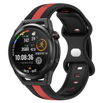 20mm Butterfly Buckle Two-Color Silicone Watch Band, For Huawei Watch GT Runner, For Huawei Watch 3 Pro