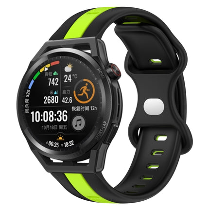 20mm Butterfly Buckle Two-Color Silicone Watch Band, For Huawei Watch GT Runner, For Huawei Watch 3 Pro