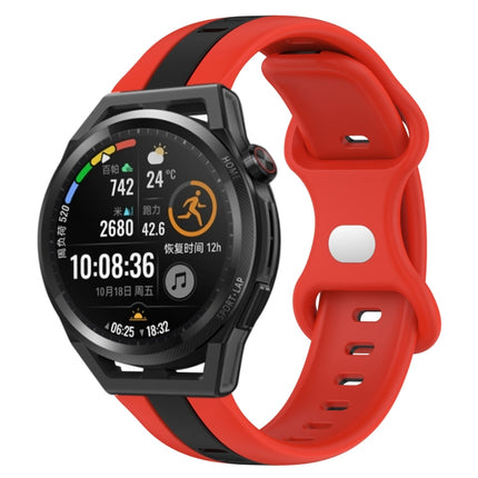 20mm Butterfly Buckle Two-Color Silicone Watch Band, For Huawei Watch GT Runner, For Huawei Watch 3 Pro