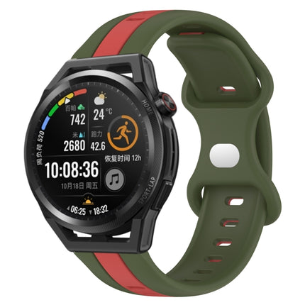 20mm Butterfly Buckle Two-Color Silicone Watch Band, For Huawei Watch GT Runner, For Huawei Watch 3 Pro