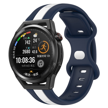 20mm Butterfly Buckle Two-Color Silicone Watch Band, For Huawei Watch GT Runner, For Huawei Watch 3 Pro